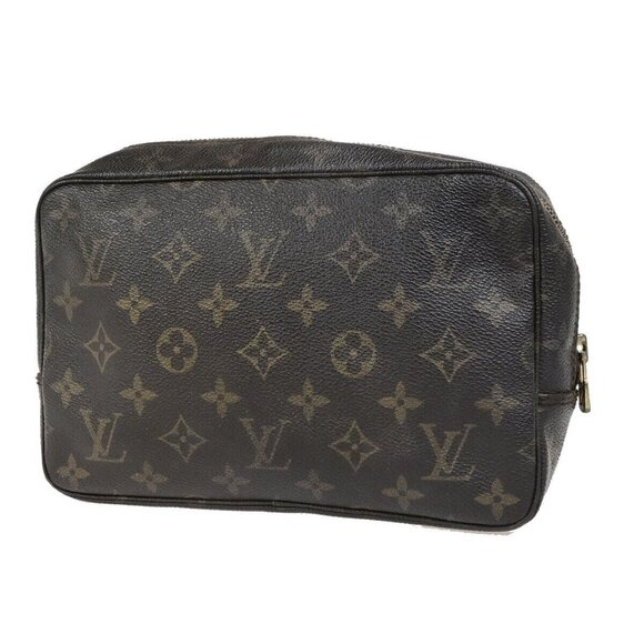 LOUIS VUITTON Trousse Toilette 23 Clutch Hand Bag Monogram Brown - Picture 1 of 14
